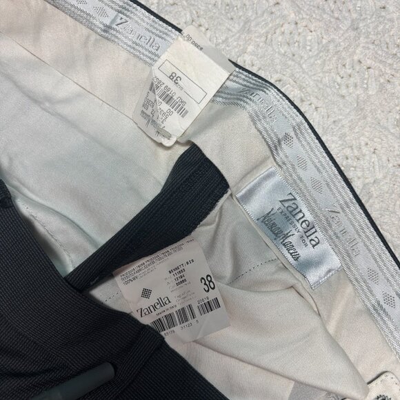 Zanella $350 Neiman Marcus Gray Wool Dress Pants Slacks 38x30.5 Trousers Italy - Picture 3 of 6